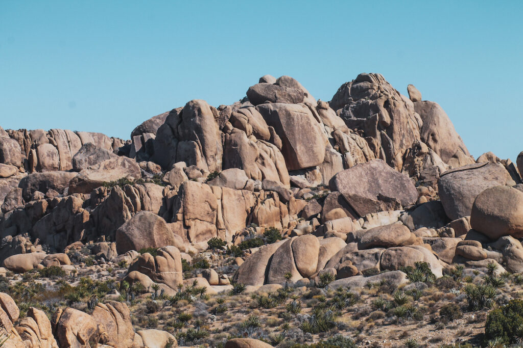 Collection of rock formations at Split Rock Loop Trail in Joshua Tree National Park