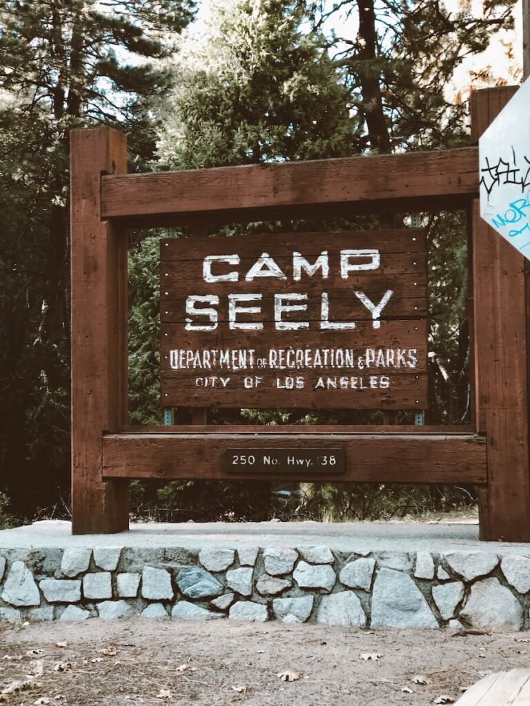 Camp Seely Sign at Heart Rock Trail