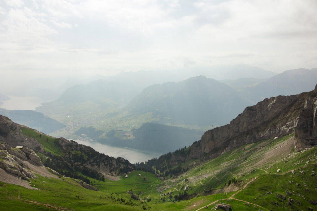 View of Lake and Mountains from The Flower Trail