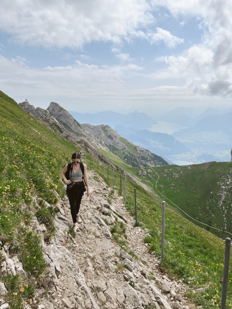 Women Hiking on The Flower Trail to Tomlishorn