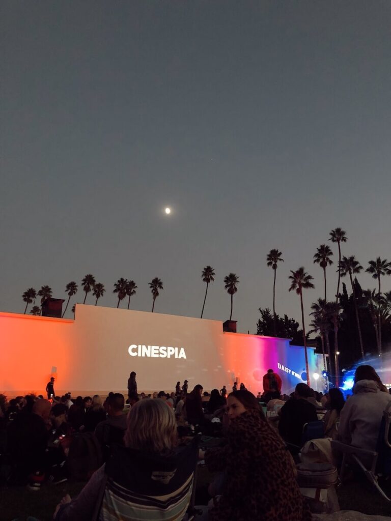 Movie Screen at Hollywood Forever Cemetery at Night