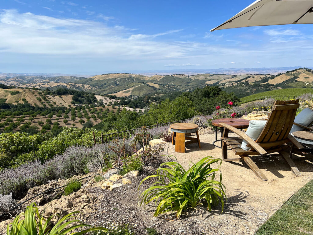 Chairs looking out at view from Daou