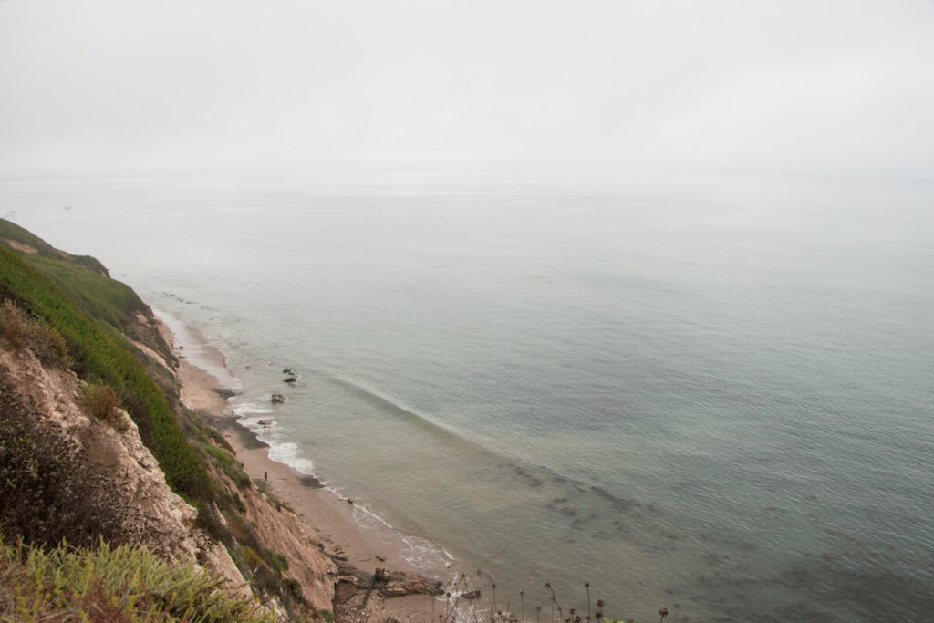 View of the ocean from above at the Arroyo Beach Loop Trail