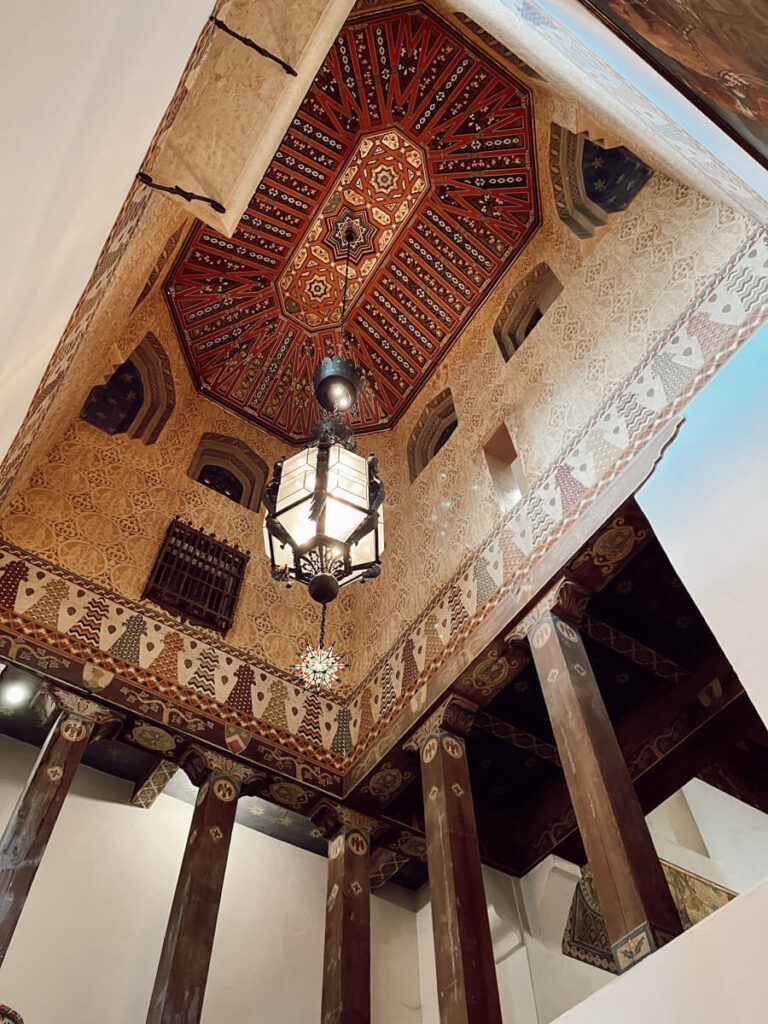 Interior Ceiling and Chandelier at the Santa Barbara Courthouse