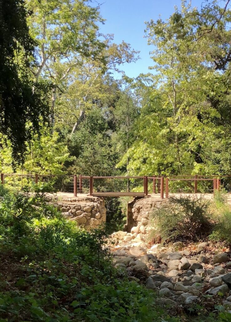 Bridge over dry creek at Santa Barbara Botanic Garden