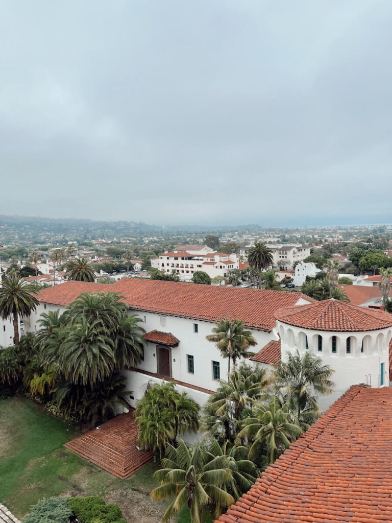 View of the Santa Barbara Courthouse from the Clock Tower