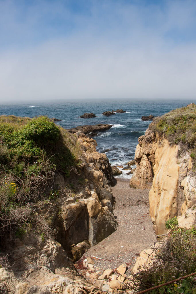 A small beach between the coastal cliffs in Point Lobos