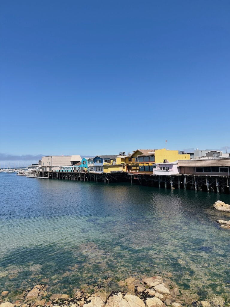 Looking out at Old FIshermen's Wharf in Monterey from the land