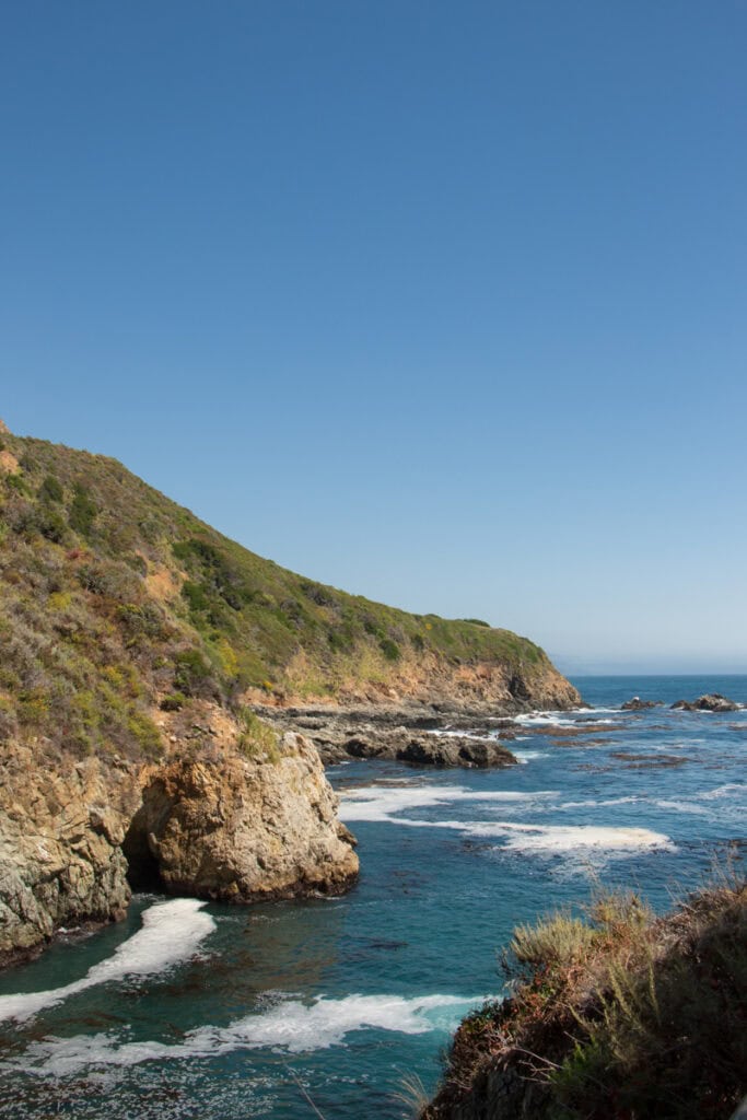 Looking out at the water from the cove at Partington Cove