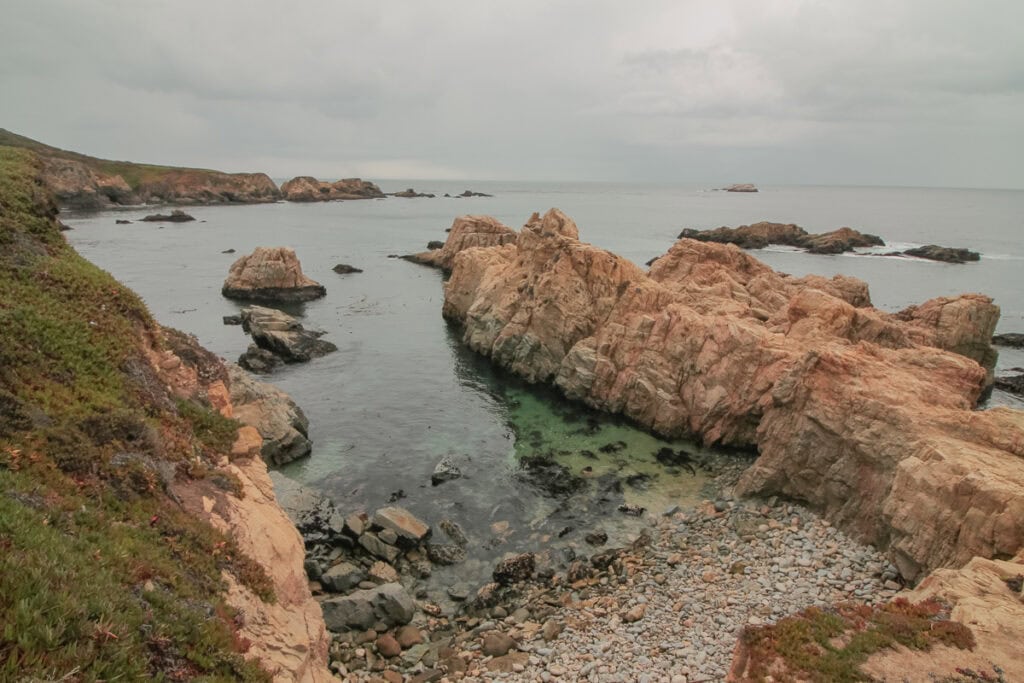 A small cove at Soberanes Point on a cloudy day