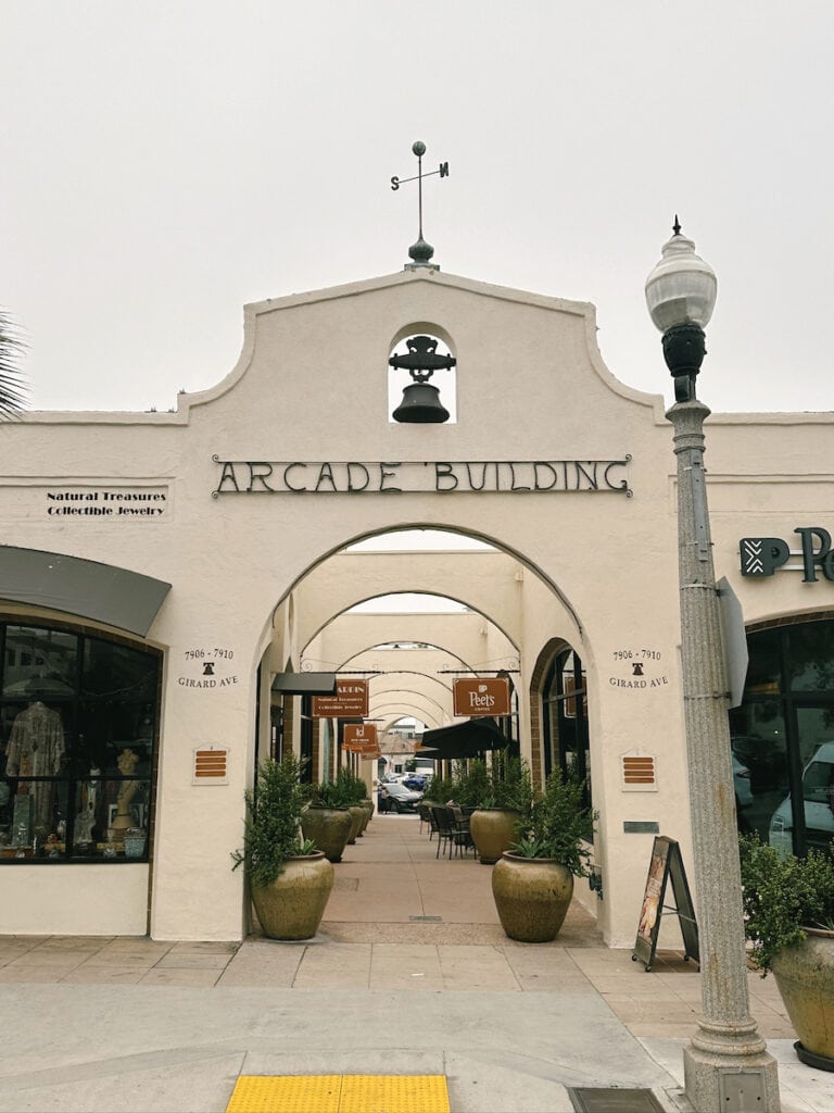 A shopping arcade in the Village of La Jolla