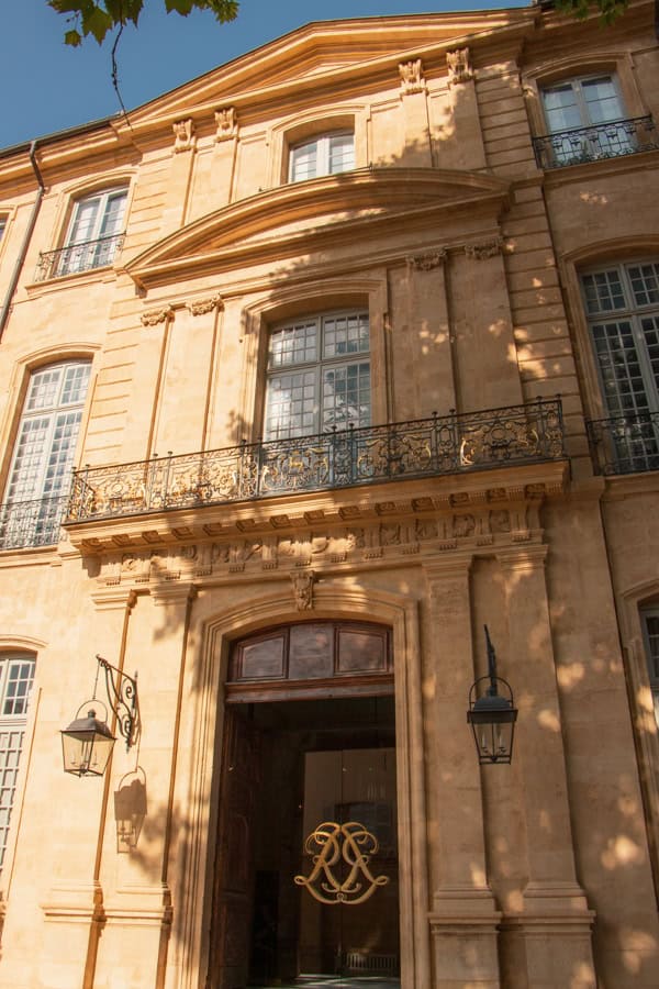 The ornate exterior of the Hotel de Caumont museum.