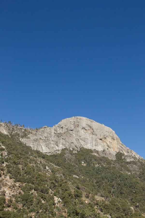 A view of Moro Rock from below on Generals Highway in Sequoia.